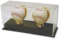 Double Baseball Gold Glove Display