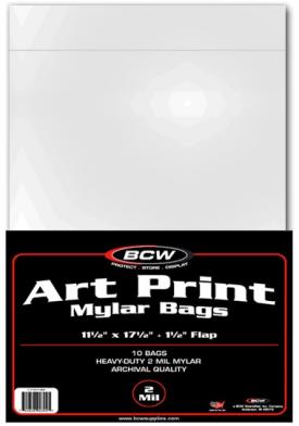 Art Print Mylar Bags - 2 Mil