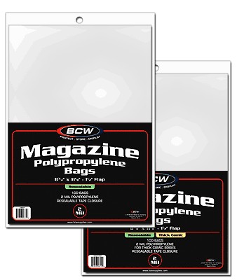 BCW 8 3/4 x 11 Resealable Magazine Bags